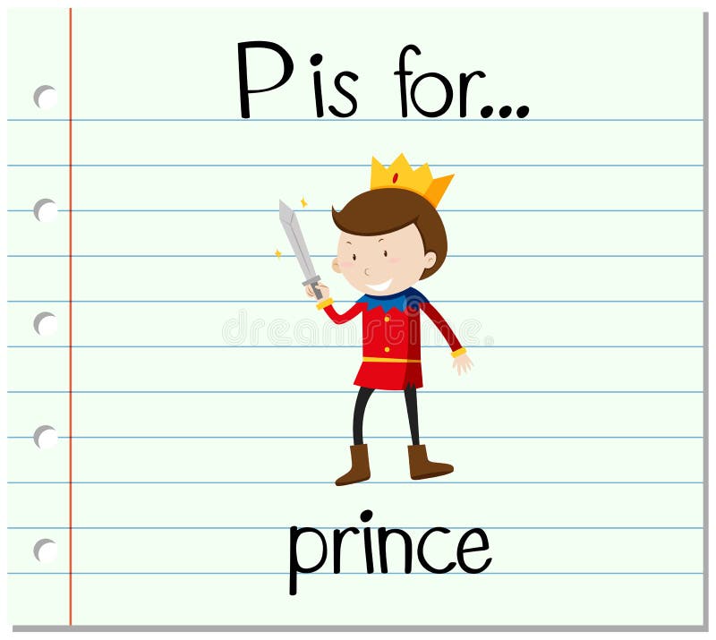 Flashcard list P jest dla książe ilustracja wektor Flashcard list P jest dla książe ilustracja wektor