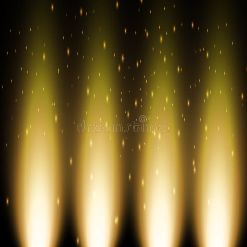 Flashes of Yellow Light, Fire, Rays with Dust and Glare Stock