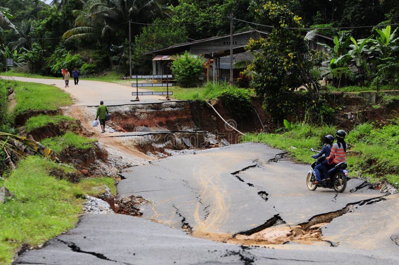 Flashflood delle conseguenze della frana in Kelantan, Malesia Flashflood delle conseguenze della frana in Kelantan, Malesia