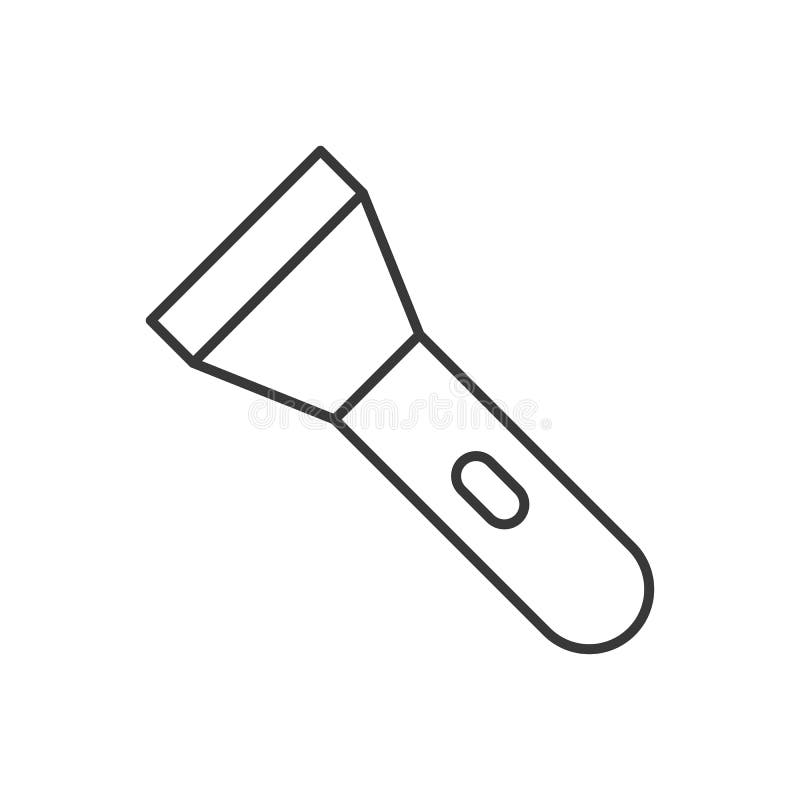 Flashlight equipment, police icon related editable stroke vector illustration