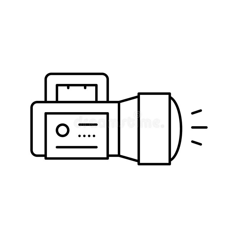 Flashlight tool line icon vector illustration sign stock illustration