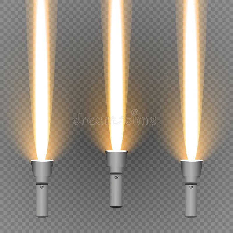 Flashlight In A Transparent Background. Stock Vector - Illustration of