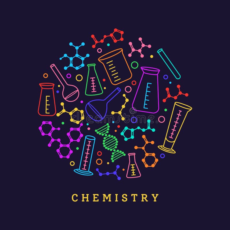 Collection Chemistry Elements Icons Set Vector Stock Vector