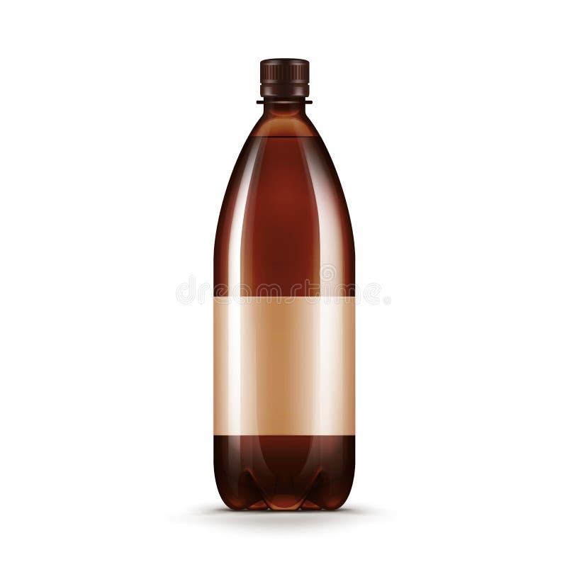 Flaska för Kvass för öl för vatten för vektormellanrumsbrunt plast- vektor illustrationer Flaska för Kvass för öl för vatten för vektormellanrumsbrunt plast- vektor illustrationer