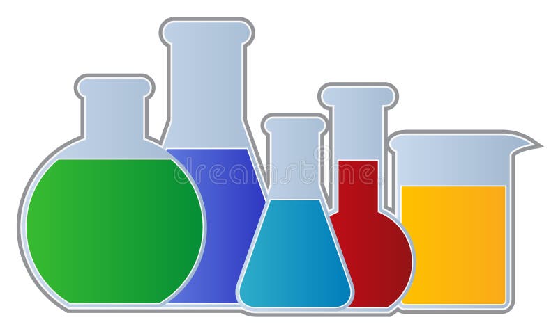 Chemistry Equipment including flasks and beaker isolated