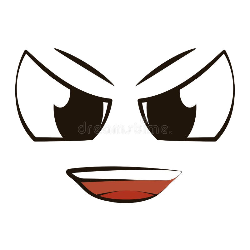 Flat Angry Expression Emote Avatar Vector Stock Vector - Illustration ...