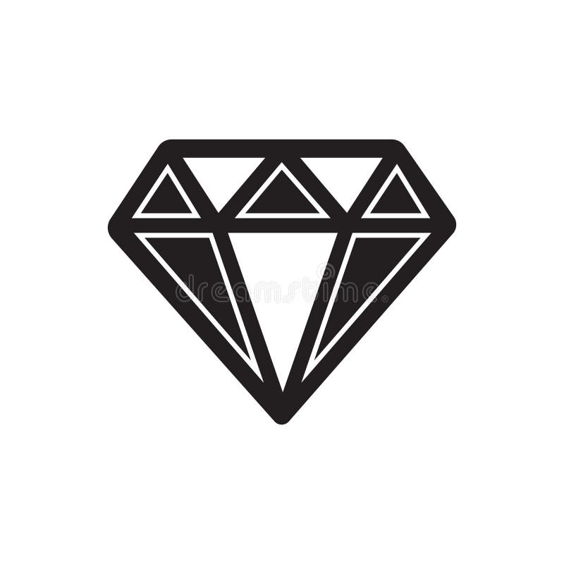 Flat black diamond stock vector. Illustration of flat - 260857534