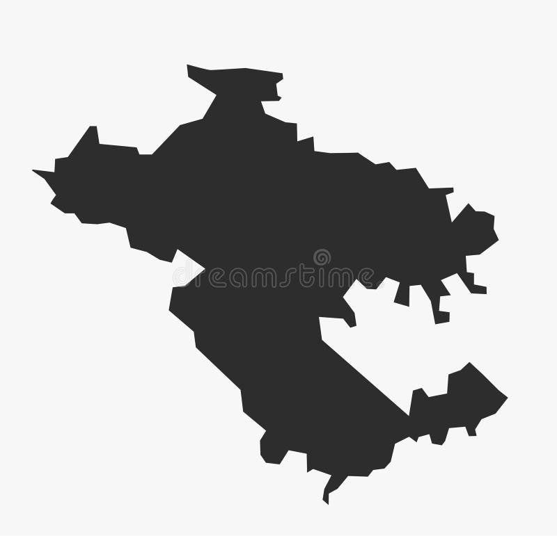 Flat Black Vector Map of Ahilyanagar District, Maharashtra vector illustration