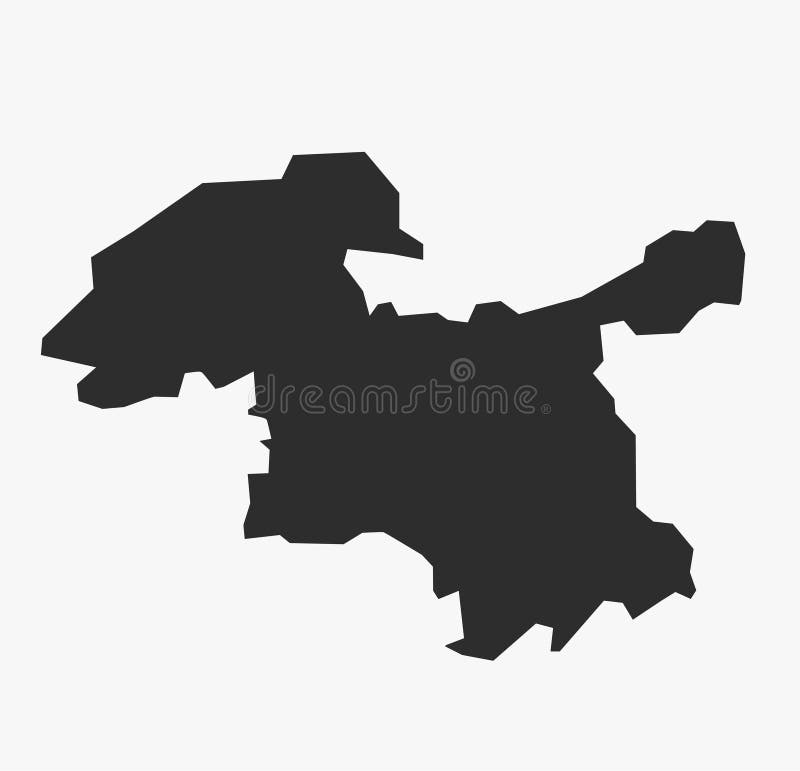 Flat Black Vector Map of Amravati District, Maharashtra royalty free illustration