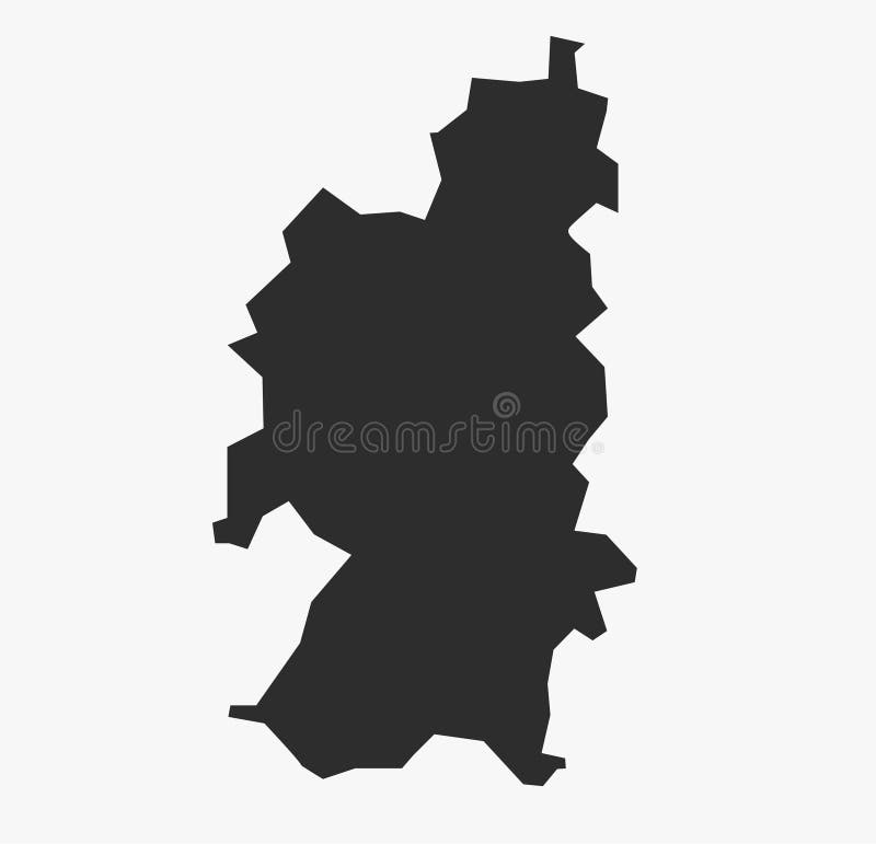 Flat Black Vector Map of Buldhana District, Maharashtra stock illustration