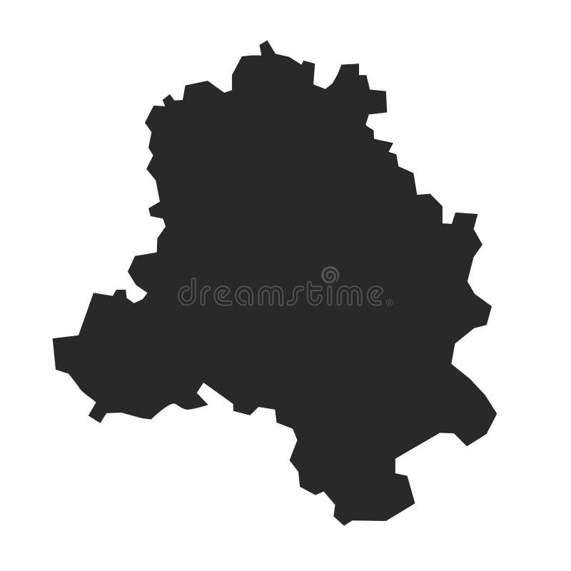 Flat Black Vector Map of Delhi, India vector illustration
