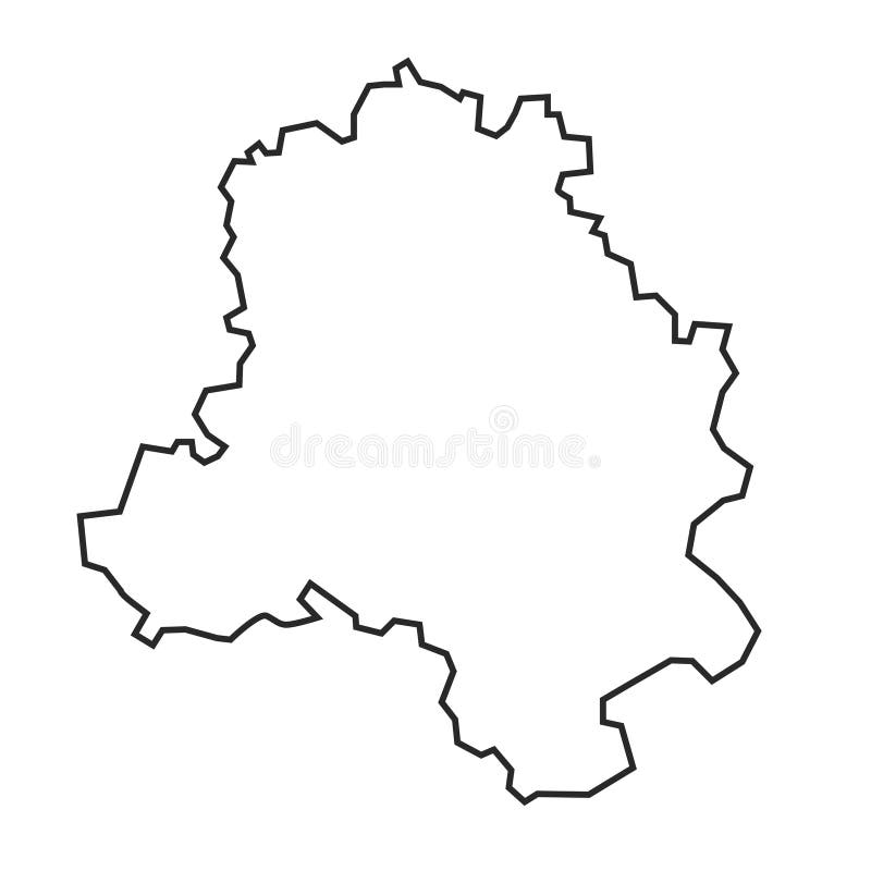 Flat Black Vector Map of Delhi, India stock illustration