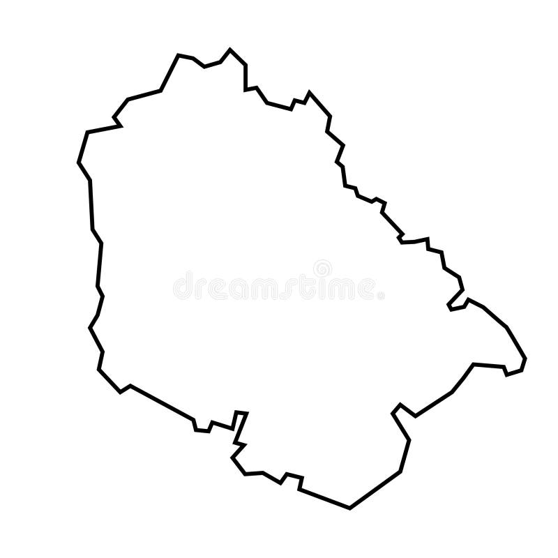 Flat Black Vector Map of Jammu and Kashmir, India stock illustration