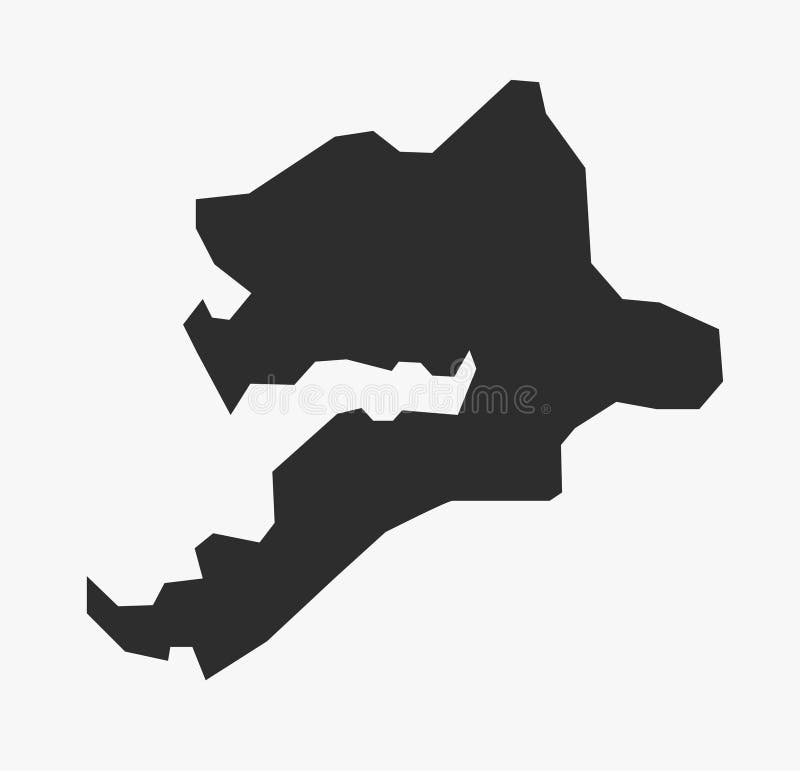 Flat Black Vector Map of Nandurbar District, Maharashtra royalty free illustration