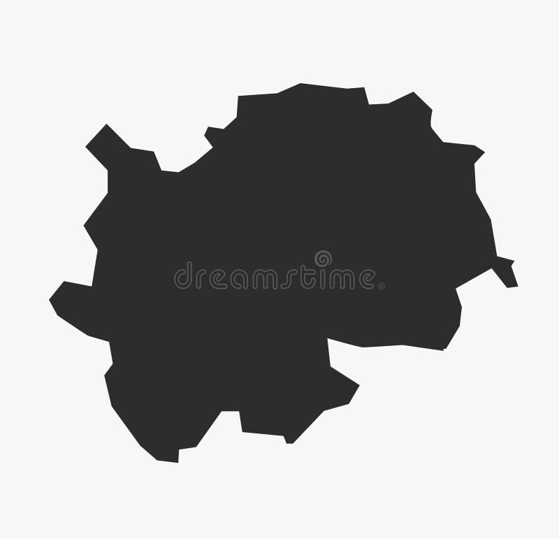 Flat Black Vector Map of Nashik District, Maharashtra vector illustration