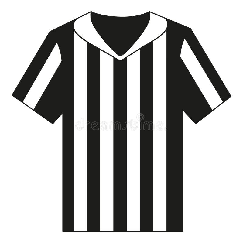 Flat Black and White Referee Shirt. Stock Vector - Illustration of ...