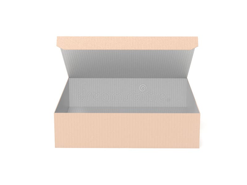 Download Flat Brown Paper Box Open Carton Front View 3d Rendering Illustration Isolated Stock Illustration Illustration Of Carton Recycle 154325010