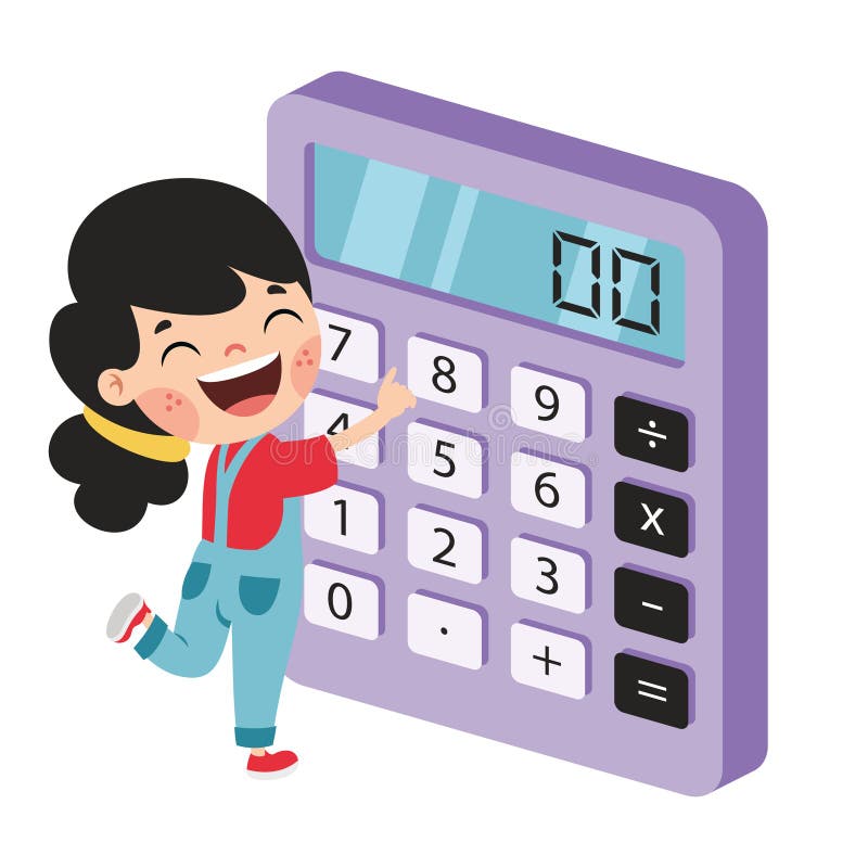 Flat Calculator for Children Education Stock Vector Illustration of