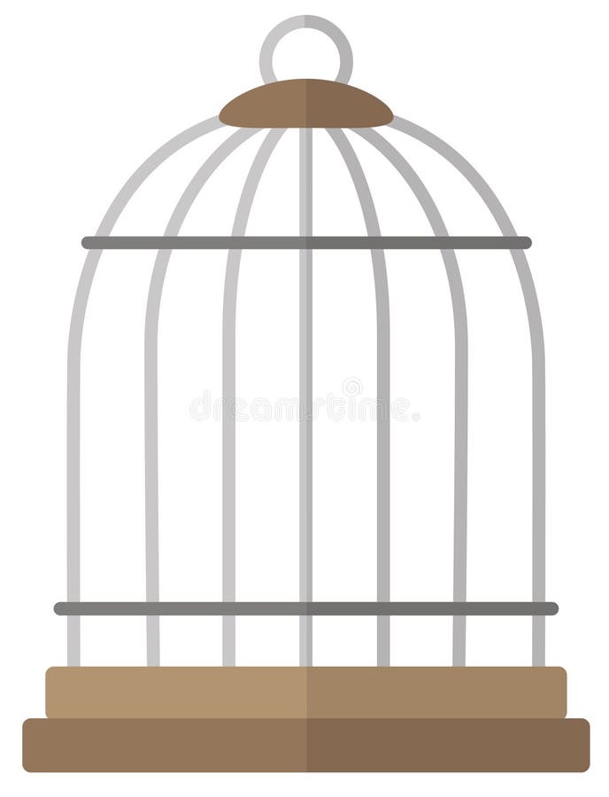 Flat cartoon bird cage icon