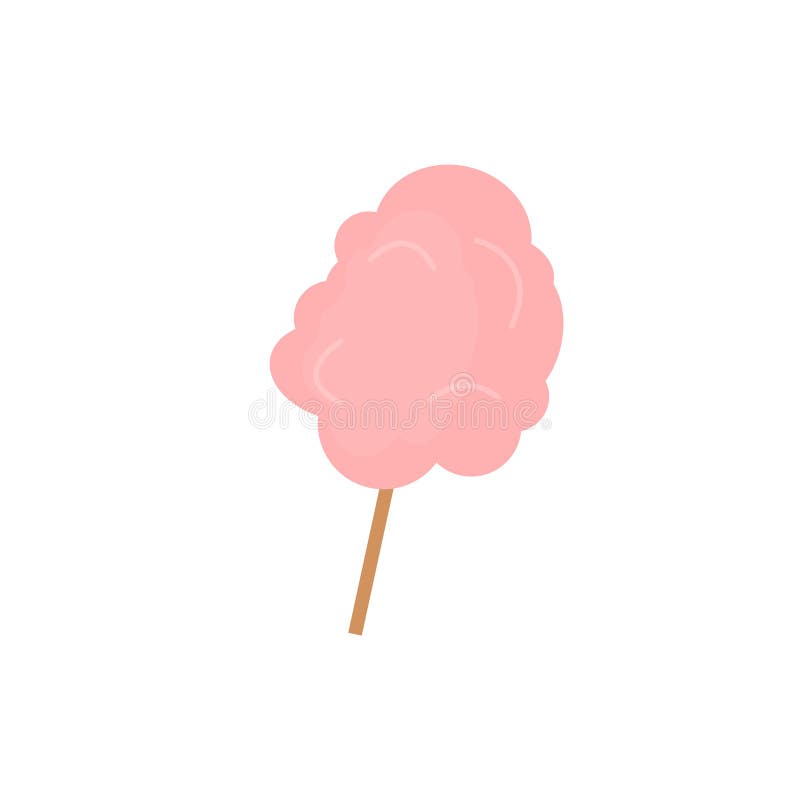 Cartoon Cotton Candy Icon Isolated on White Background Stock Vector -  Illustration of sweet, isolated: 145039876