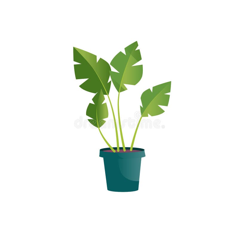 Flat Cartoon Home Plant in Pot,house Furniture,room Interior Elements ...