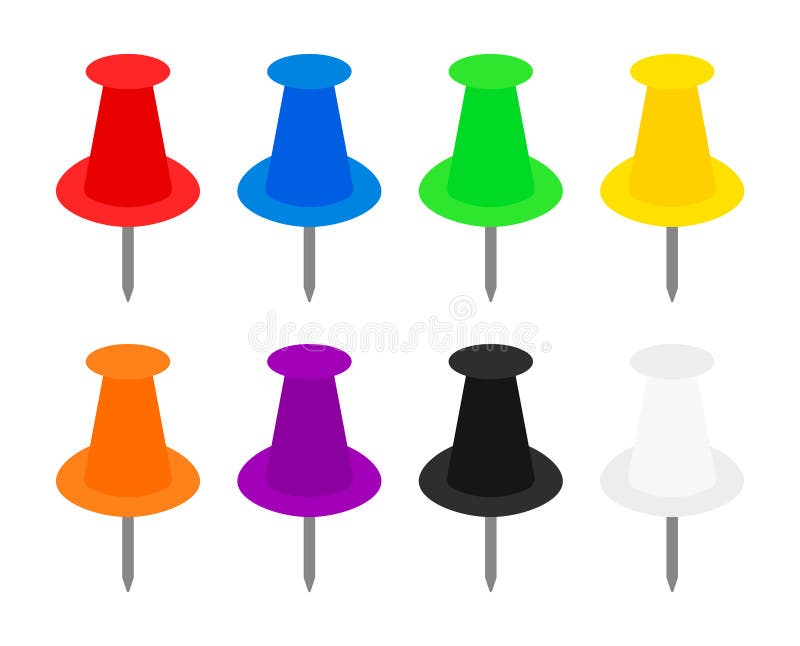 Animated Colorful Push Pin Board Icon Set Clipart Vector Stock Vector ...