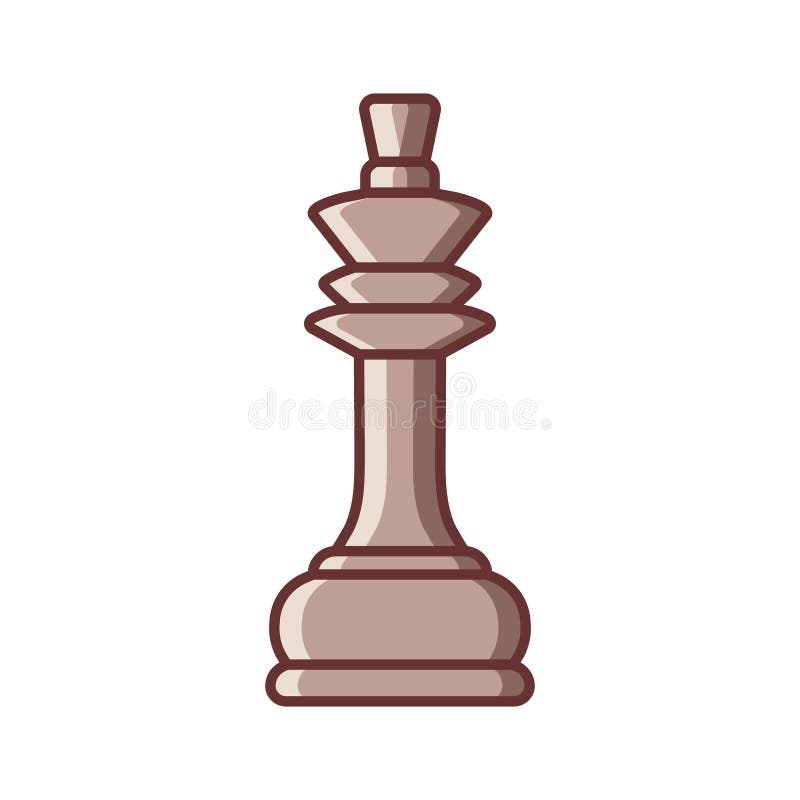 Flat Chess Pieces Design Set Style Simple Illustration Drawing