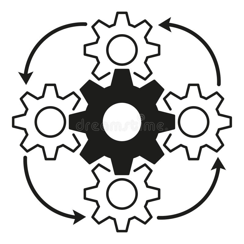 Flat Circular Arrow Gears for  Design. Digital Technology. Vector