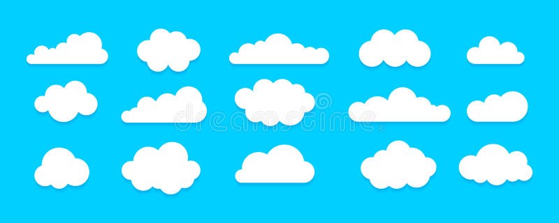 Flat Cloud Icon Set Stock Vector Illustration Of Shape 147641383