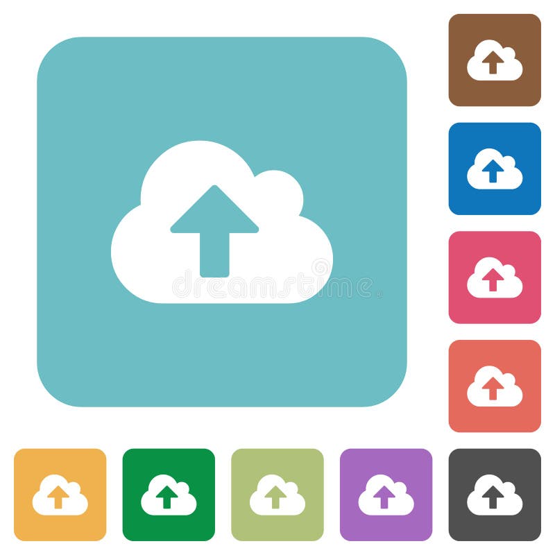 Flat cloud upload icons stock illustration