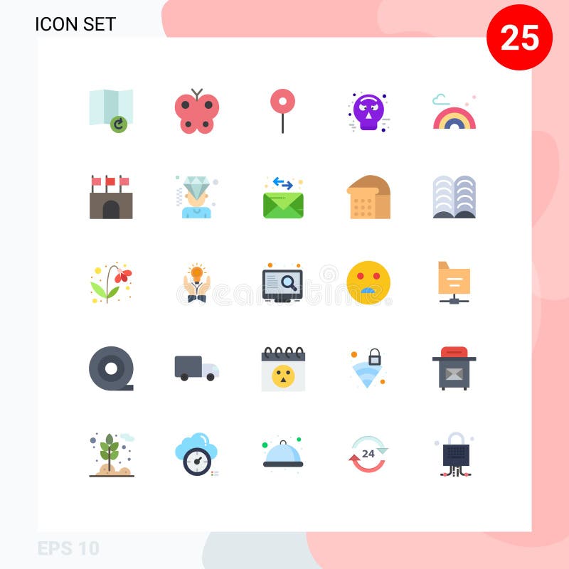 Flat Color Pack Of 25 Universal Symbols Of Arena, Spring ...