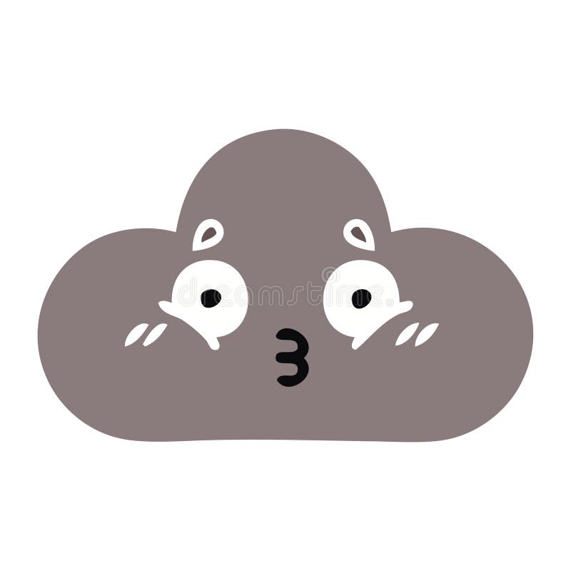 Flat Color Retro Cartoon Storm Cloud Stock Vector - Illustration of cloud, clipart: 149234445