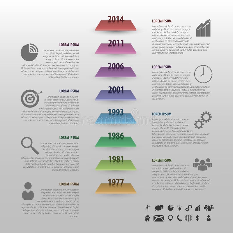 Flat colorful timeline infographics vector with stairs vector illustration Flat colorful timeline infographics vector with stairs vector illustration