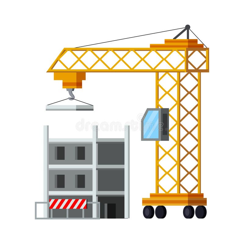 Flat Construction Site stock vector. Illustration of site 275499723