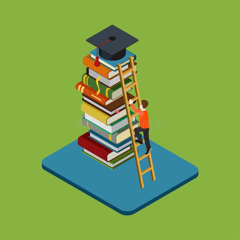 Flat 3d Isometric Education Infographic Concept Stock Illustration