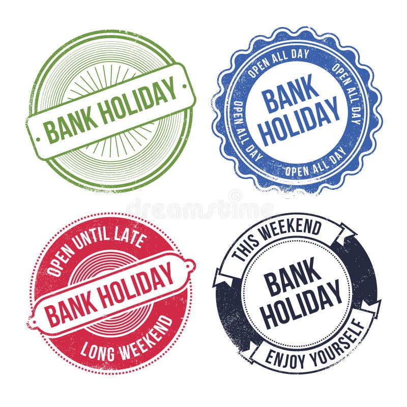 Flat Design Bank Holiday Labels Vector Illustration Stock Vector