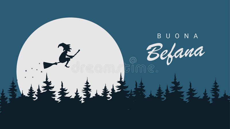 Befana Flat Vector Design Illustration Stock Illustration