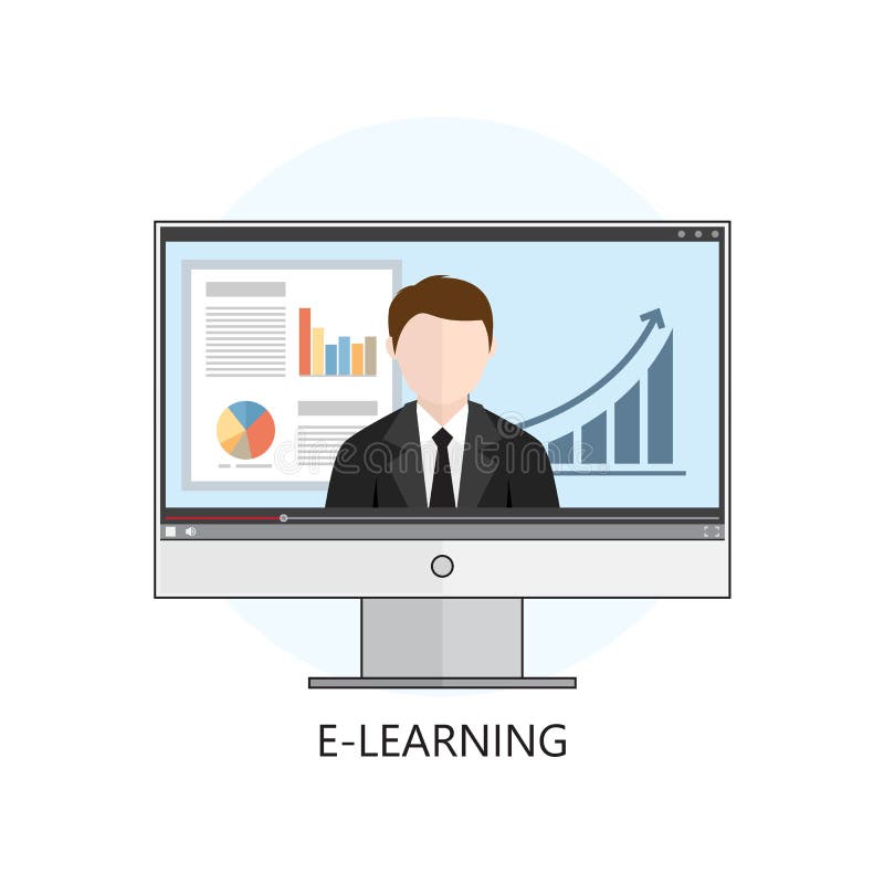 Flat Design Colorful Vector Illustration Concept for Webinar, on Stock