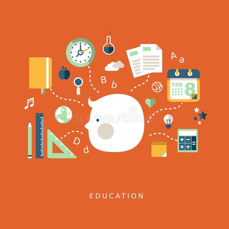 Flat design concept of education stock illustration Flat design concept of education stock illustration