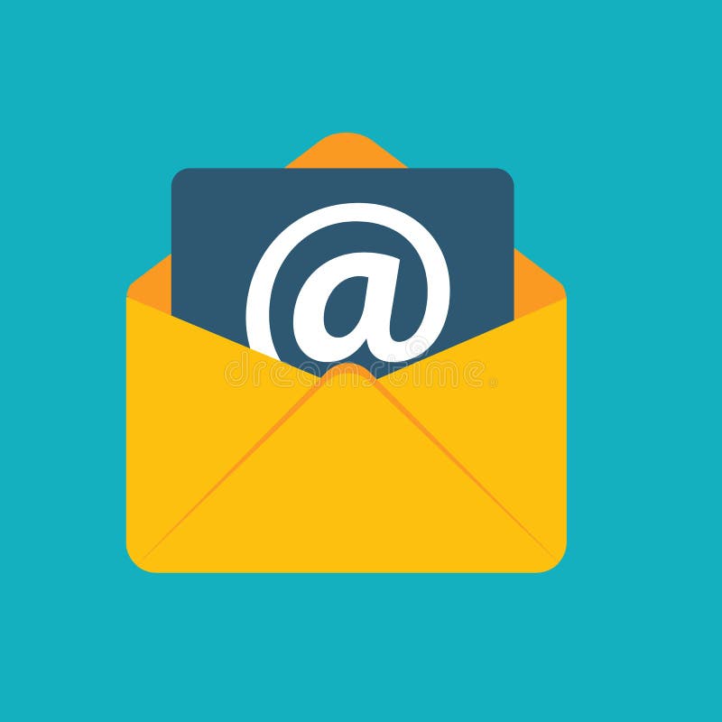 Flat Design Concept Email Send Icon Vector stock illustration