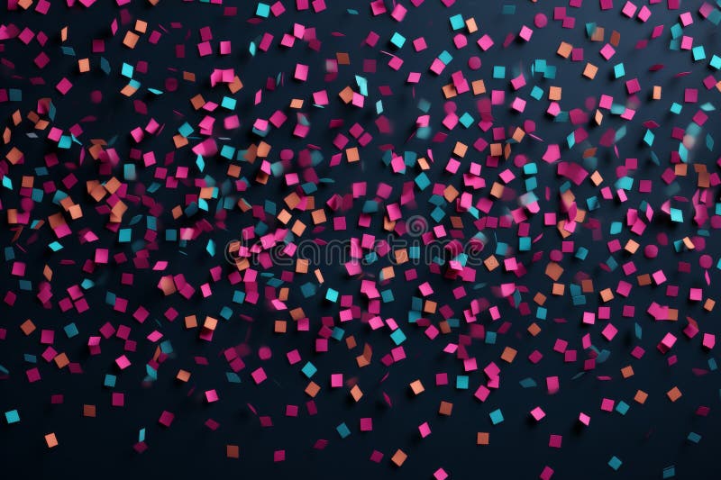 Abstract colourful background of confetti. 3d decoration, 3d illustration.