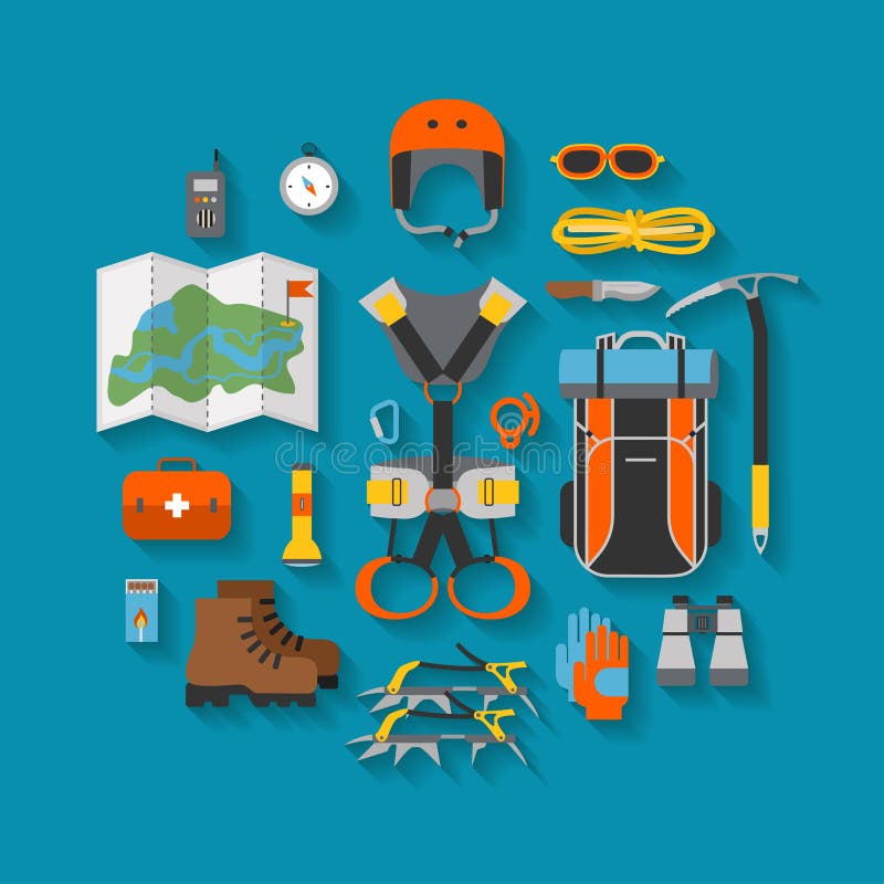 Mountaineering Items Stock Illustrations – 103 Mountaineering Items ...