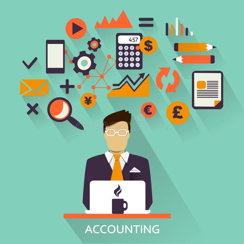 Flat design . Freelance career. Accounting stock illustration Flat design . Freelance career. Accounting stock illustration