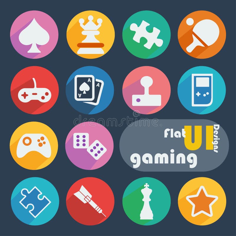 Flat design icon set - Gaming