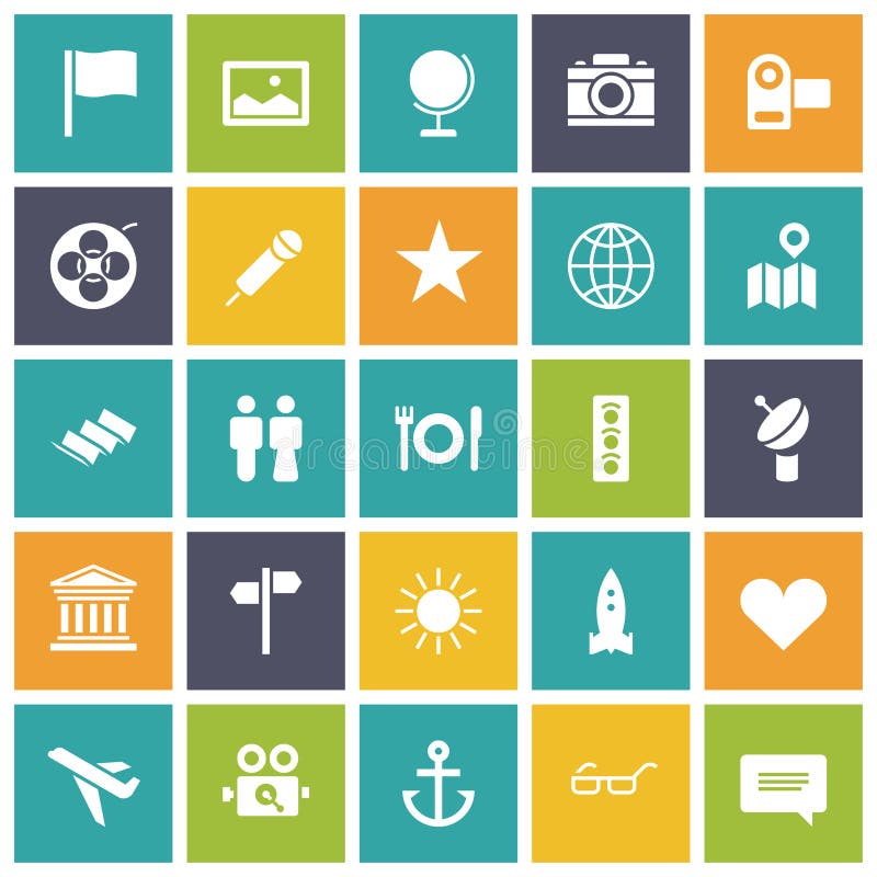 Flat Design Icons for Travel and Leisure Stock Vector Illustration of leisure, earth 66647418