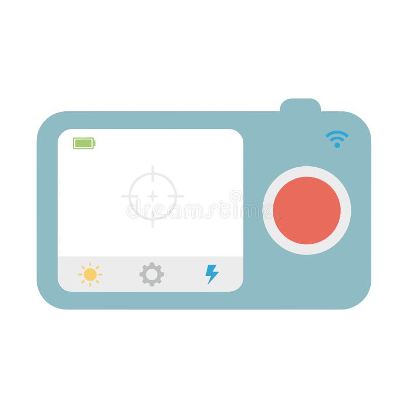 Flat Design Blue Camera Technology Electronic Equipment Illustration Graphic Element vector illustration
