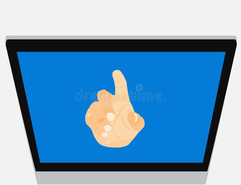 Flat Design Illustration Hand Touch Screen Stock Vector Illustration
