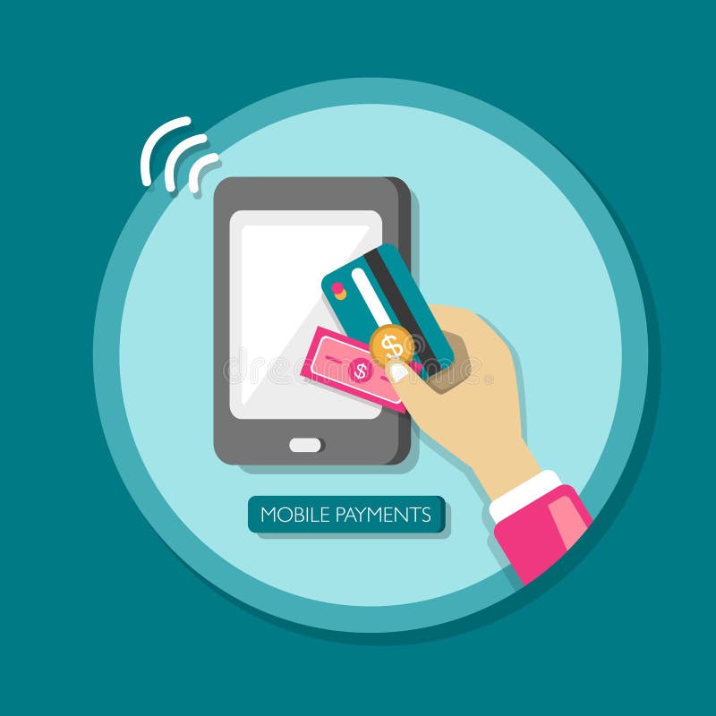 Flat design mobile payments royalty free illustration