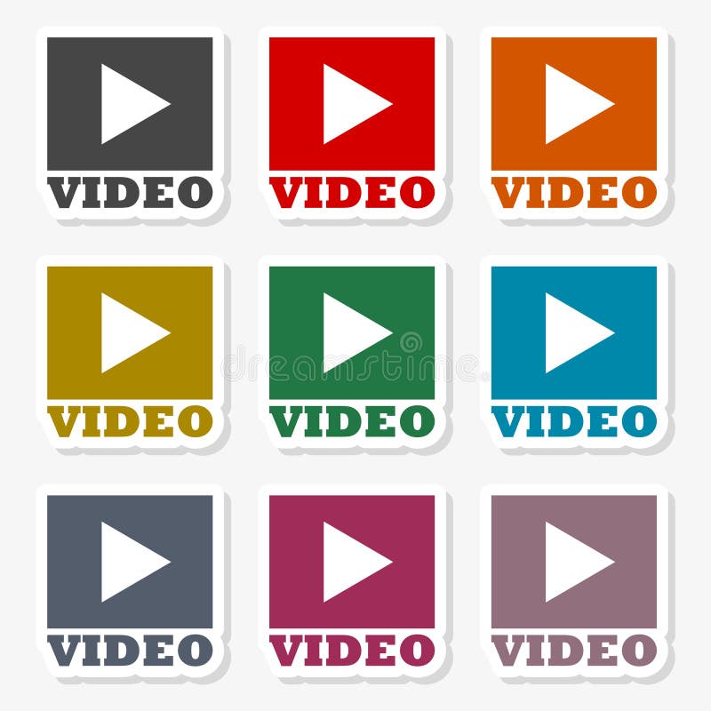 Flat design play video icon vector illustration vector illustration