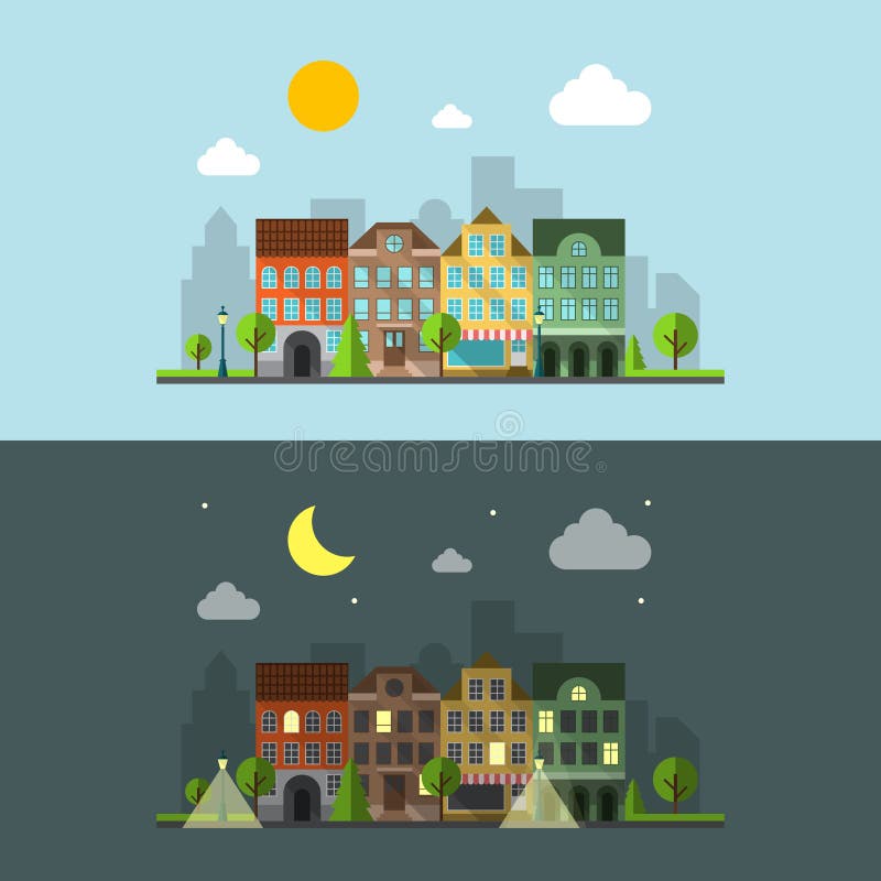 Flat design urban landscape